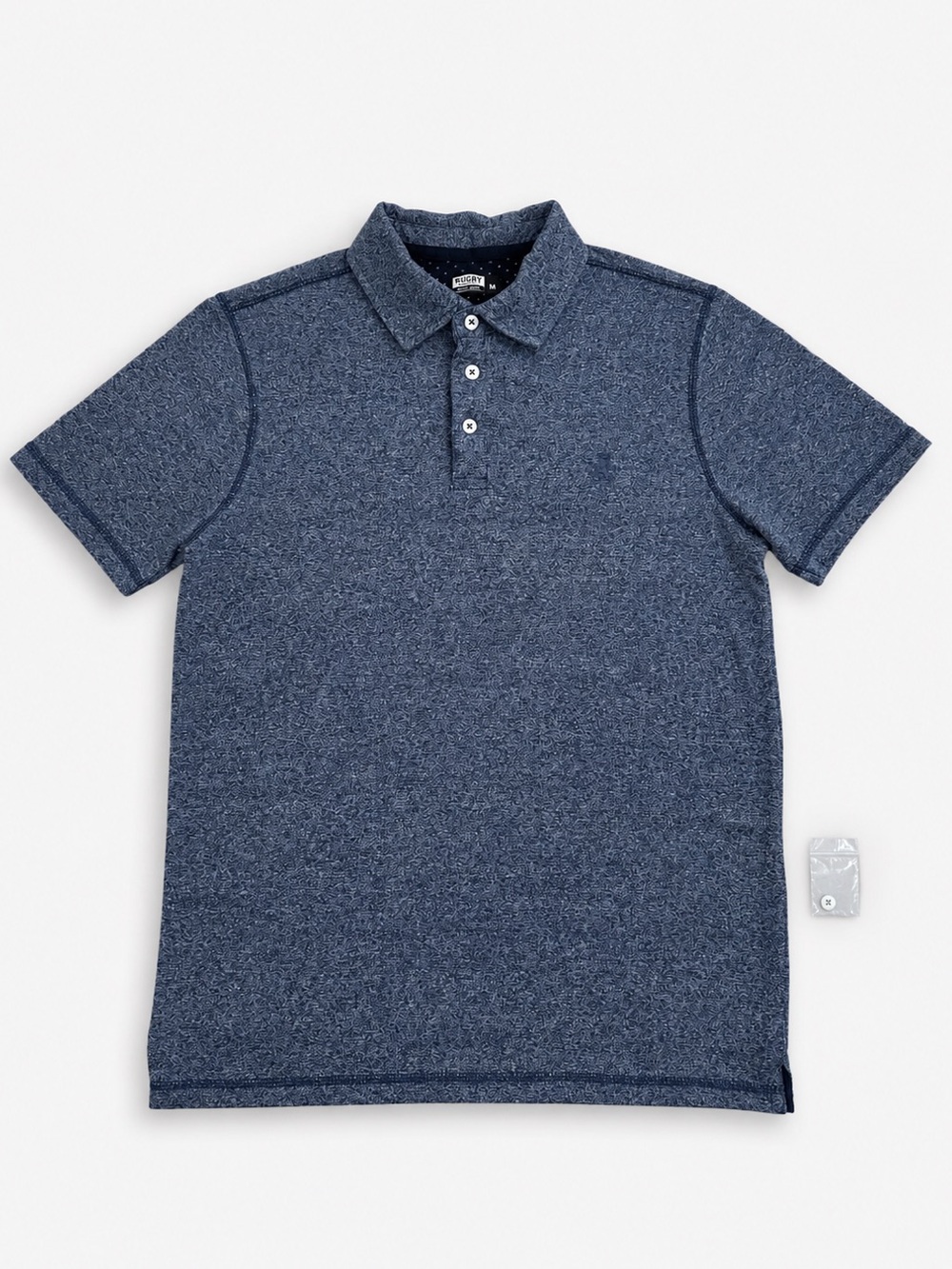 Rugby University Heather Navy Polo Shirt Men’s Size M Short Sleeve Casual